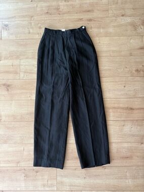 Vintage Liz Claiborne Black Pleated Trousers High Rise Wide Leg Minimalist